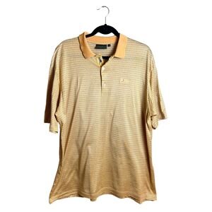 Bobby Jones Collection Knit Geometric Polo Shirt Orange Large